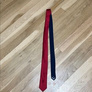 Tommy Hilfiger Red and Navy Tie